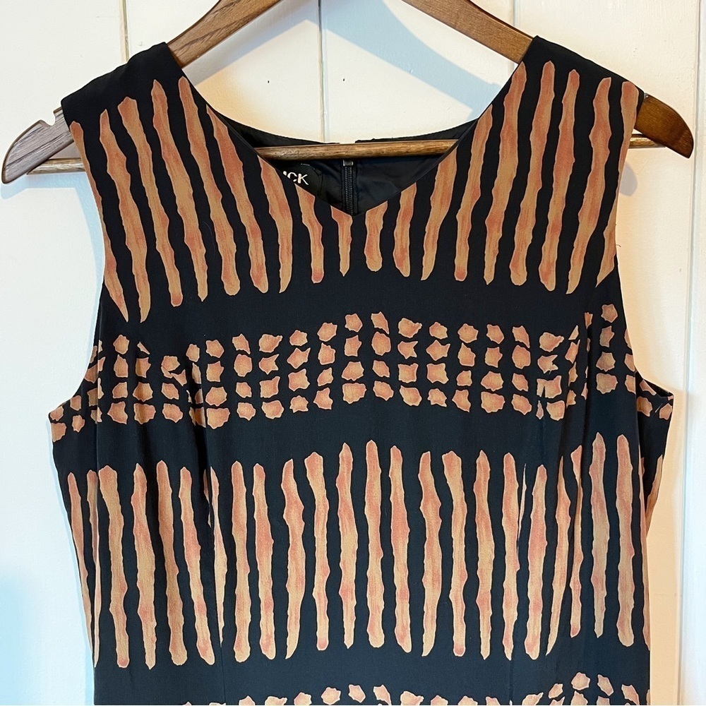 Patrick Collection Black and Rust Patterned Maxi Dress. Size 10. - Picture 3 of 10